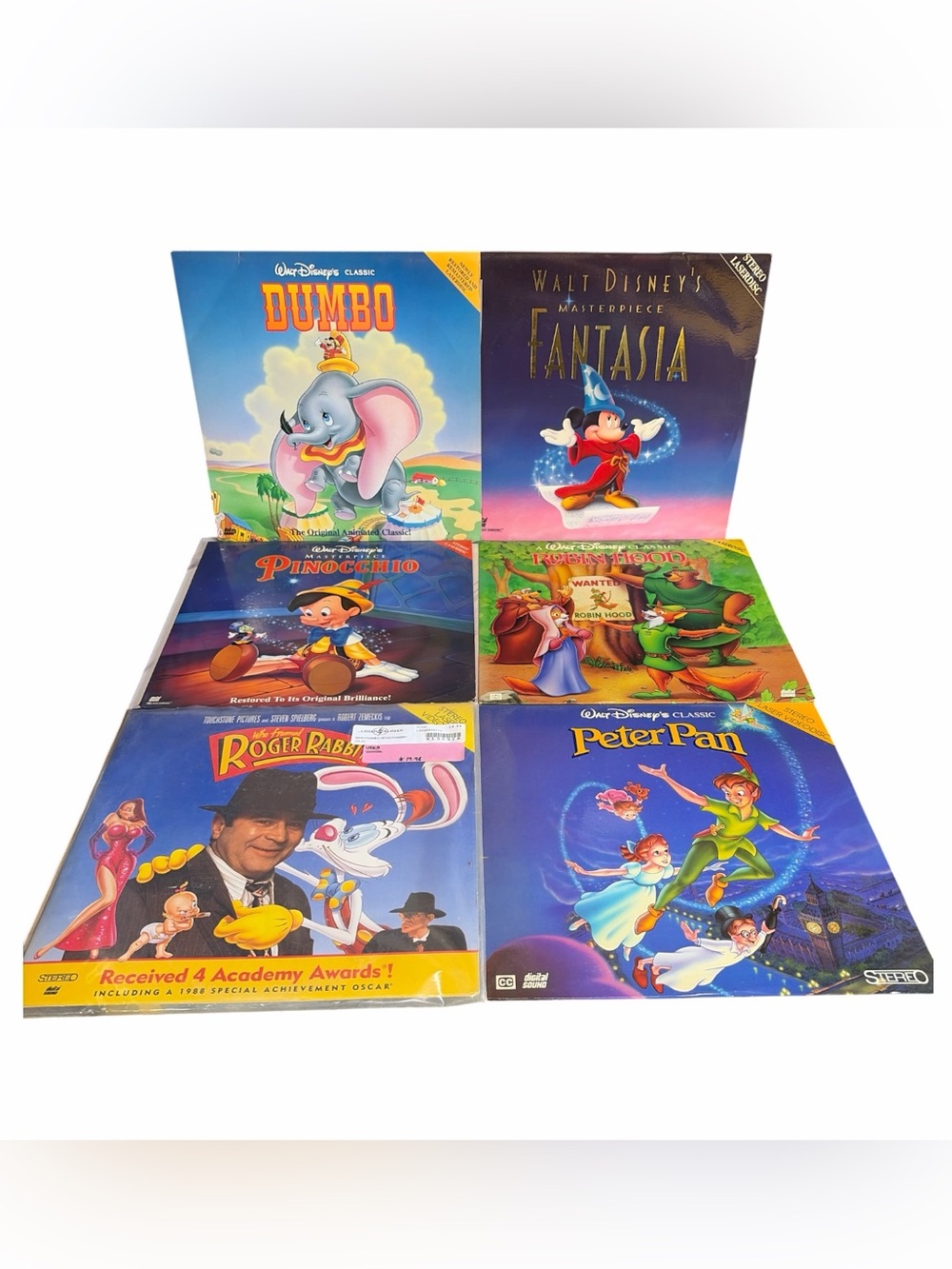 🔥 Lot of 6 Disney Animated LaserDiscs Alice Mermaid Sword Fievel James Peach🔥